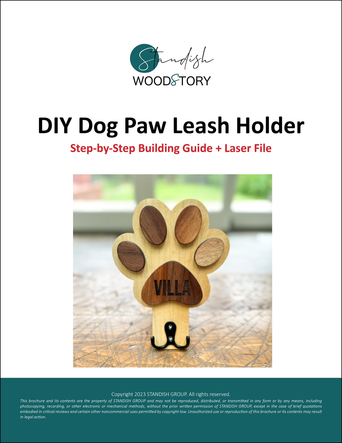 DIY: Dog Paw Leash Holder (SVG, Lightburn, Illustrator, Print Download)